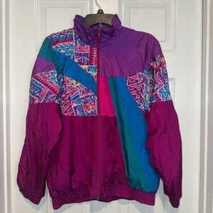 Sunterra Vintage Purple Windbreaker Jacket. Size M